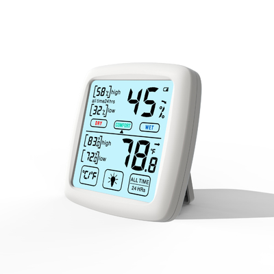 Good price Elektronisches batteriebetriebenes Digital-Thermometer-Hygrometer mit LCD-Touch Screen Knöpfen Online